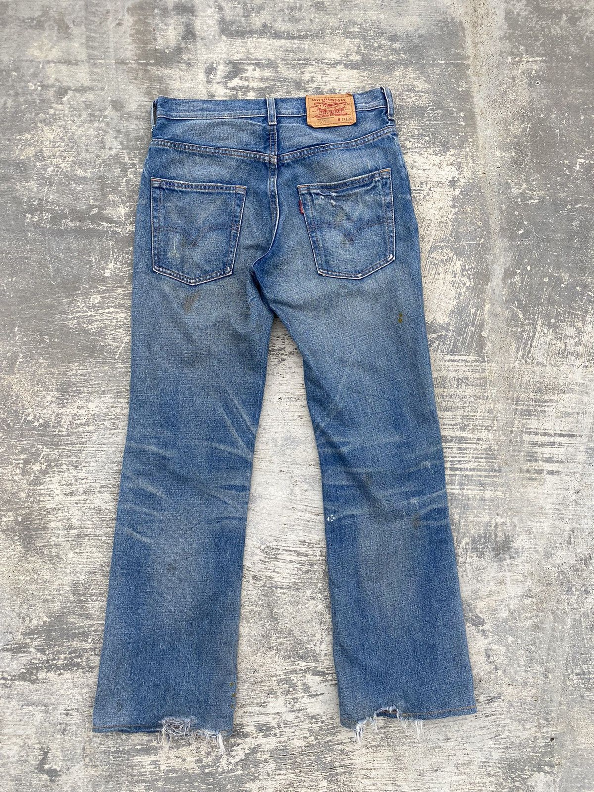 Levi's VINTAGE LEVIS 517 FLARE DISTRESSED RAVE COWBOY GORPCORE PUNK Size US 29 - 2 Thumbnail