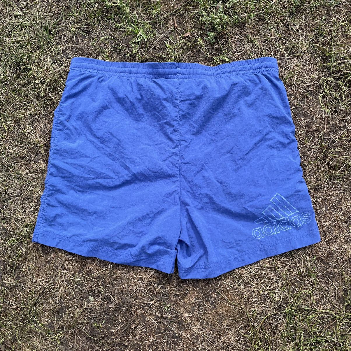 Vintage Vintage 90s Adidas Stripes Shorts Streetwear Blue Faded 32 Size US 32 / EU 48 - 6 Thumbnail