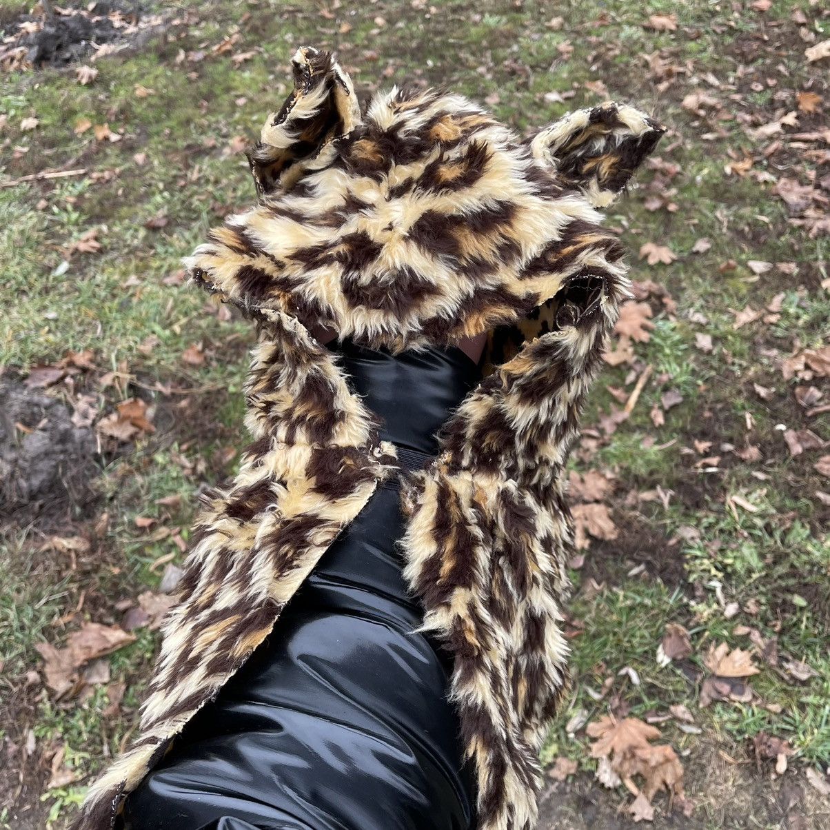 Vintage Vintage 90s Fuzzy Leopard Print Beanie Grunge Alt Slim OS Size ONE SIZE - 2 Thumbnail