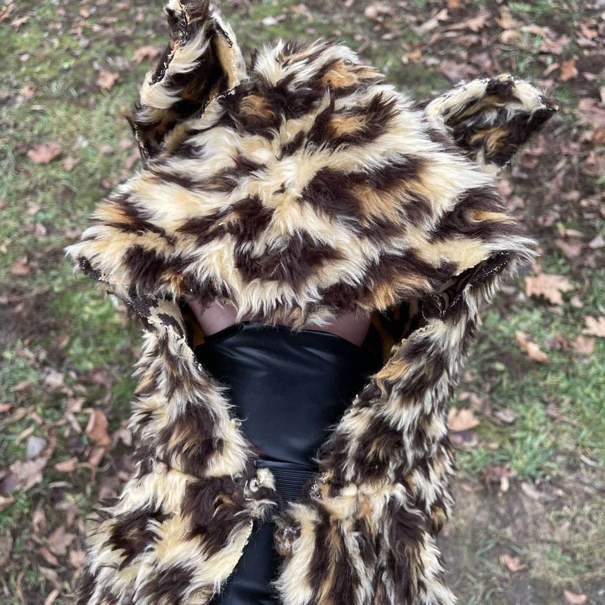 Vintage Vintage 90s Fuzzy Leopard Print Beanie Grunge Alt Slim OS Size ONE SIZE - 4 Thumbnail