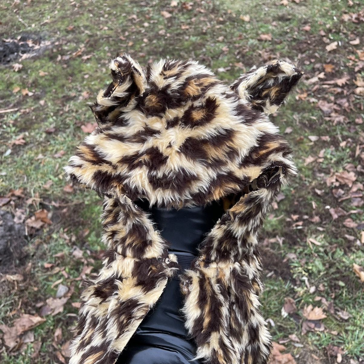 Vintage Vintage 90s Fuzzy Leopard Print Beanie Grunge Alt Slim OS Size ONE SIZE - 3 Thumbnail