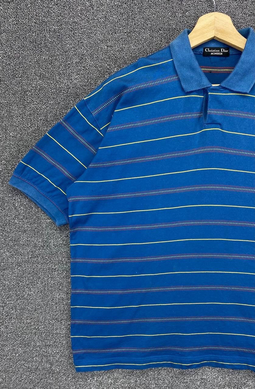 Christian Dior Monsieur Vintage Christian Dior Multicolour Stripes Polos T Shirts Size L / US 10 / IT 46 - 3 Thumbnail