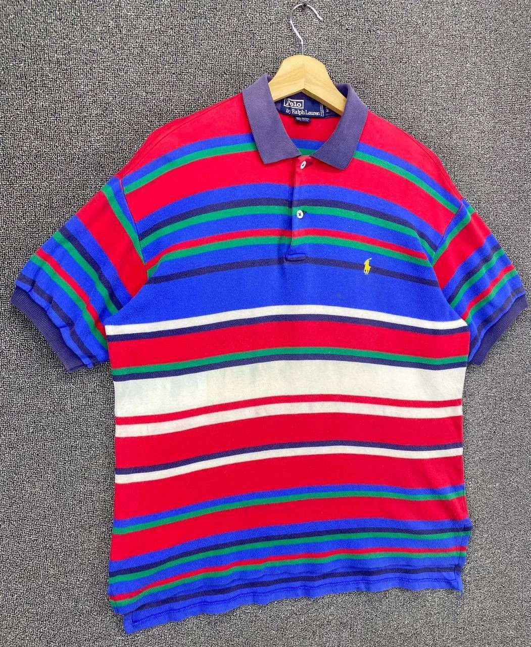 Polo Ralph Lauren Vintage Polo Ralph Lauren Multicolour Striped Polos T Shirt Size US M / EU 48-50 / 2 - 2 Thumbnail