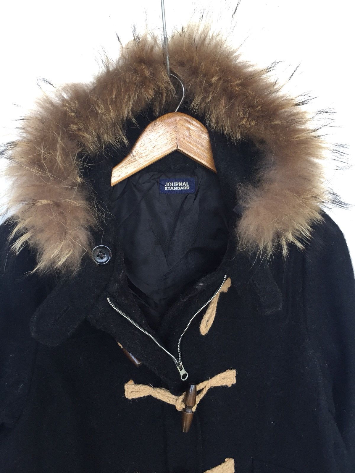 Journal Standard JS Chinese Raccoons (Tanuki) Fur Wool Duffle Coat Size US S / EU 44-46 / 1 - 7 Thumbnail