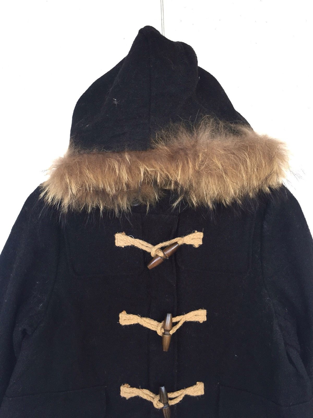 Journal Standard JS Chinese Raccoons (Tanuki) Fur Wool Duffle Coat Size US S / EU 44-46 / 1 - 4 Thumbnail