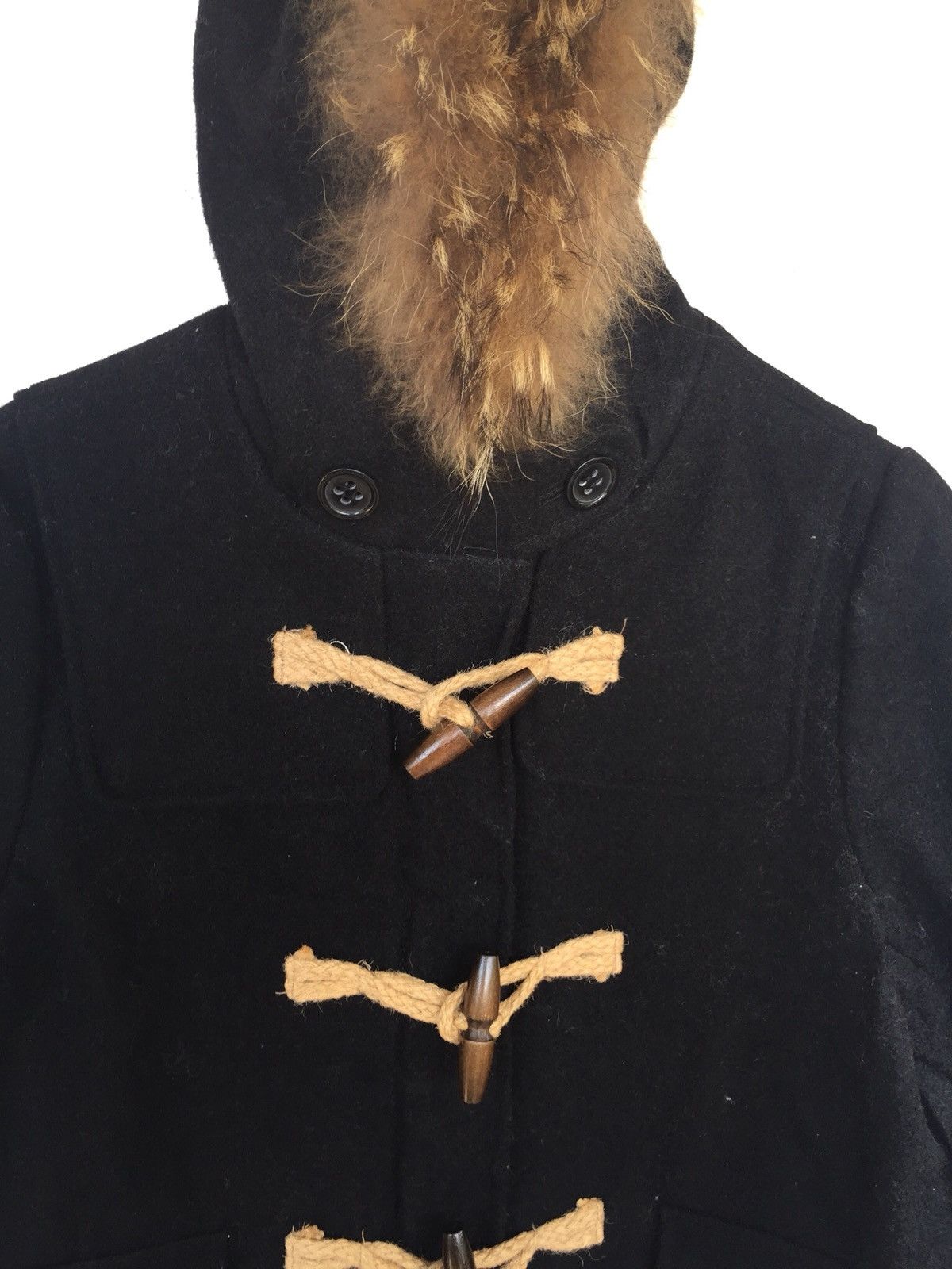 Journal Standard JS Chinese Raccoons (Tanuki) Fur Wool Duffle Coat Size US S / EU 44-46 / 1 - 6 Thumbnail