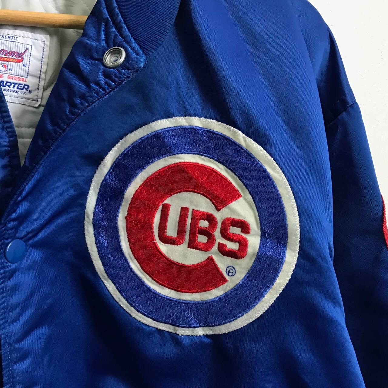 Starter Vintage Blue Satin Chicago Cubs MLB Jacket Size US XL / EU 56 / 4 - 3 Thumbnail