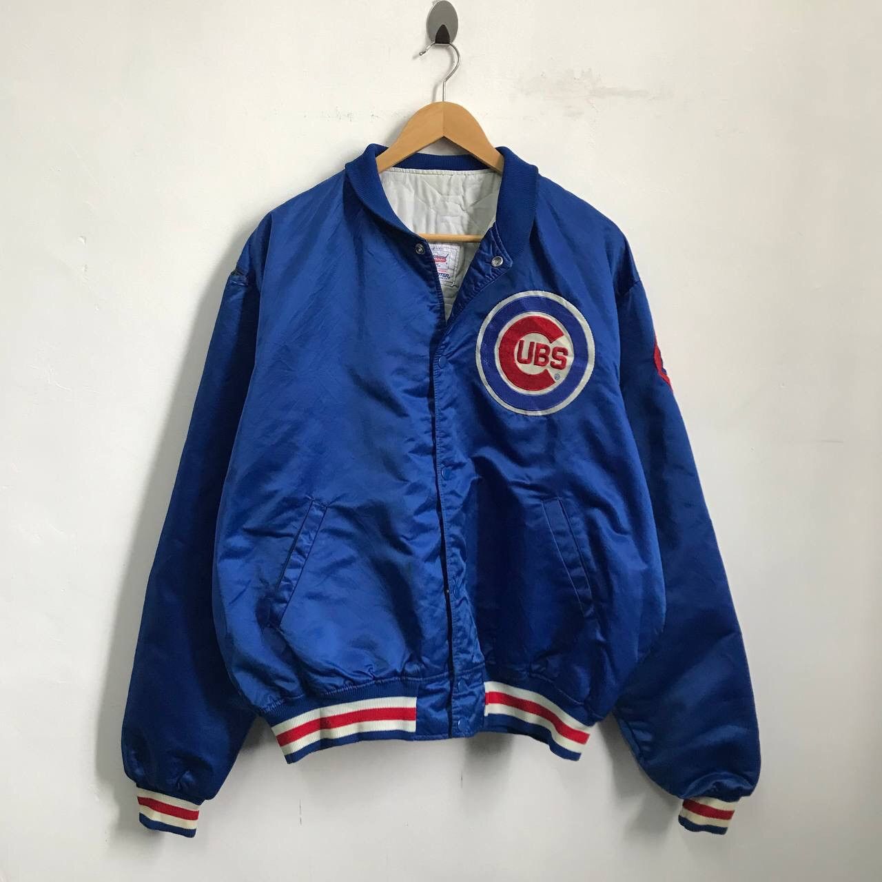 Starter Vintage Blue Satin Chicago Cubs MLB Jacket Size US XL / EU 56 / 4 - 1 Thumbnail