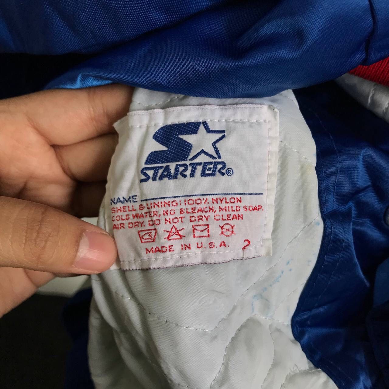 Starter Vintage Blue Satin Chicago Cubs MLB Jacket Size US XL / EU 56 / 4 - 5 Thumbnail
