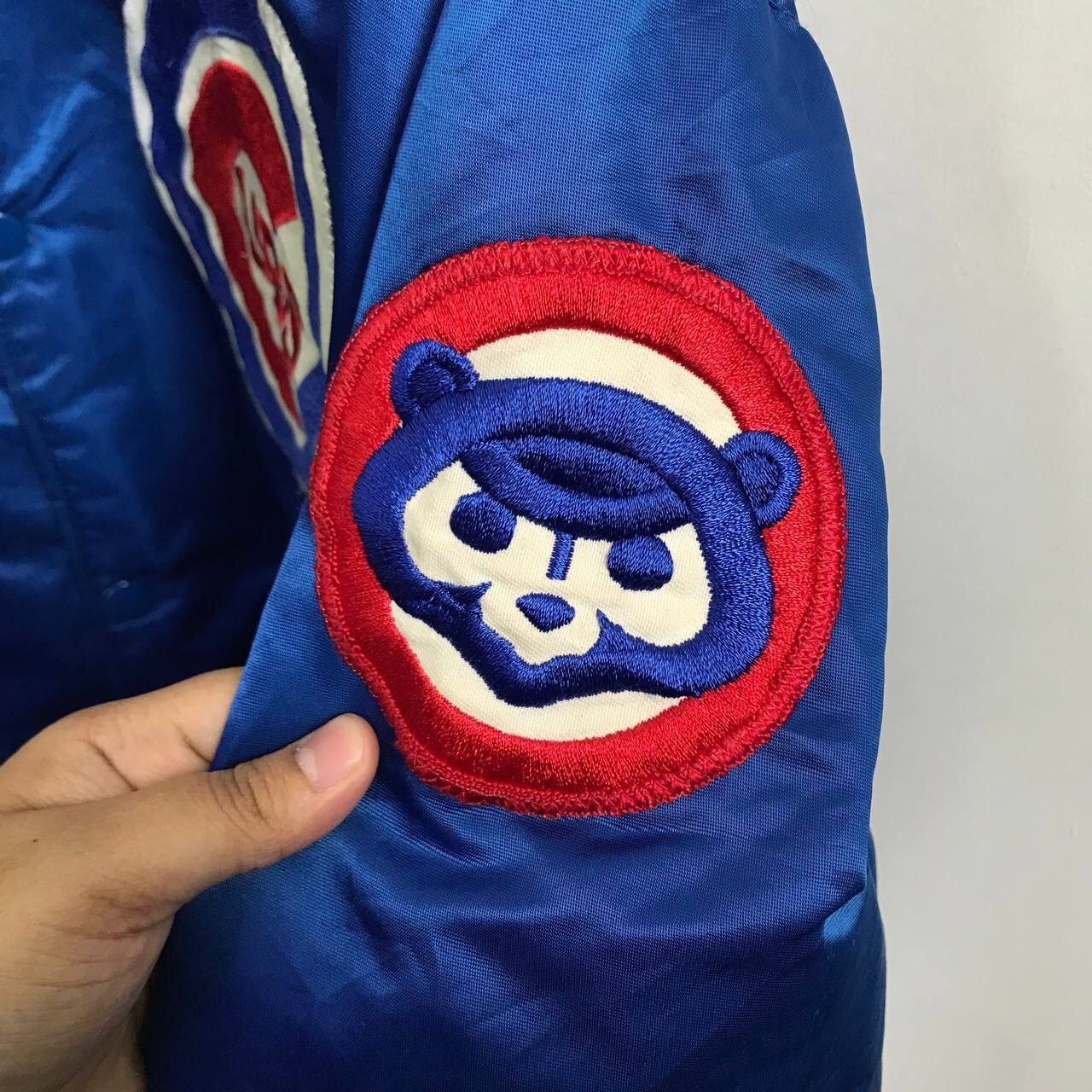 Starter Vintage Blue Satin Chicago Cubs MLB Jacket Size US XL / EU 56 / 4 - 4 Thumbnail