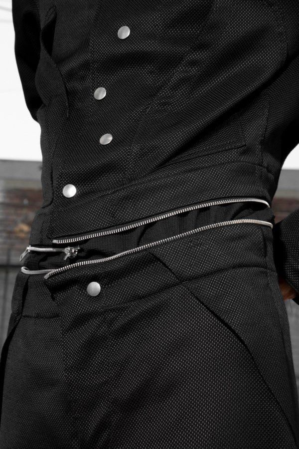 Kiko Kostadinov 0004 Black Zippered Jumpsuit Medium Size US 32 / EU 48 - 2 Thumbnail