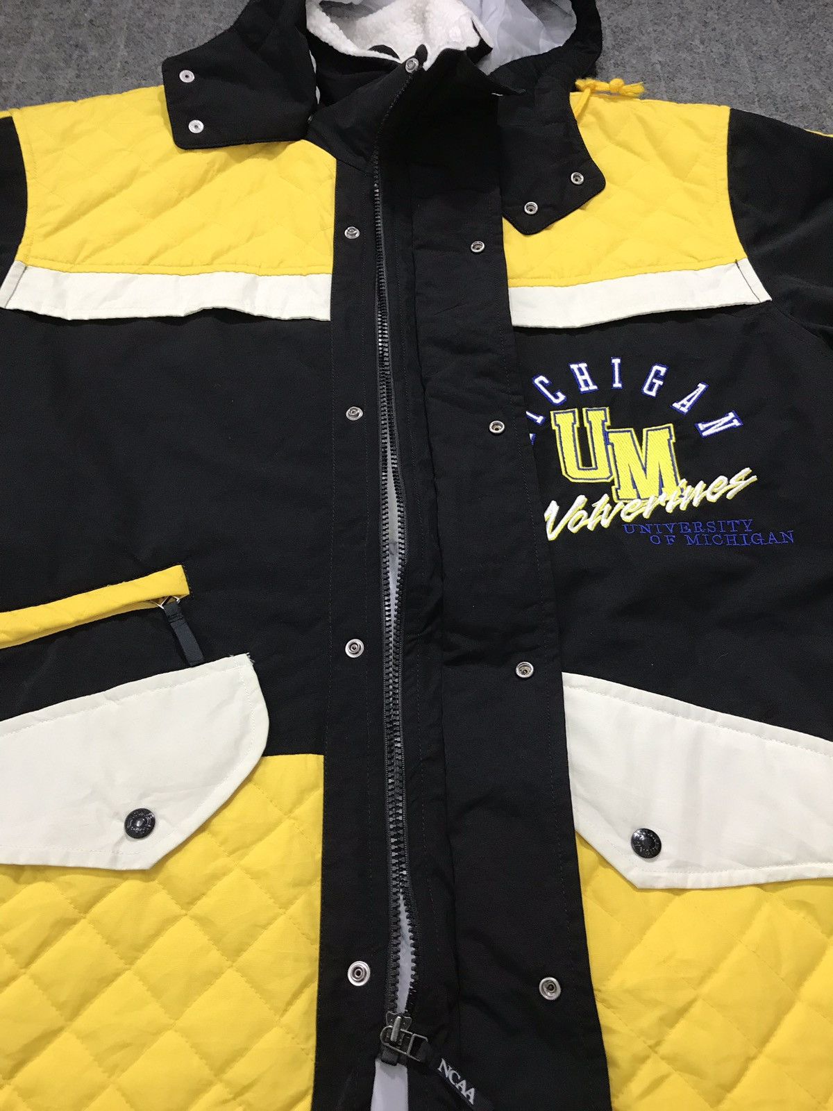 NCAA Parka Michigan UM Wolverines Double Pockets Jacket Hoodie Size US XL / EU 56 / 4 - 9 Thumbnail