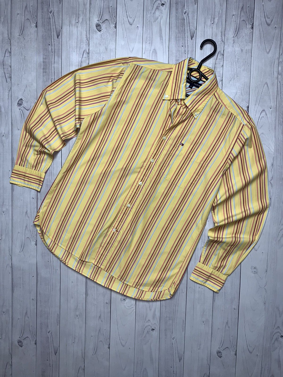 Tommy Hilfiger Vintage Tommy Hilfiger striped shirt rare yellow size S Size US S / EU 44-46 / 1 - 1 Thumbnail