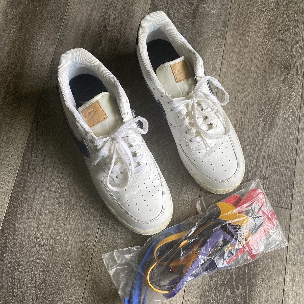 Nike × Vintage Vintage Nike Air Force 1 Low Removable Swoosh Pack White 07 Size US 12 / EU 45 - 2 Thumbnail