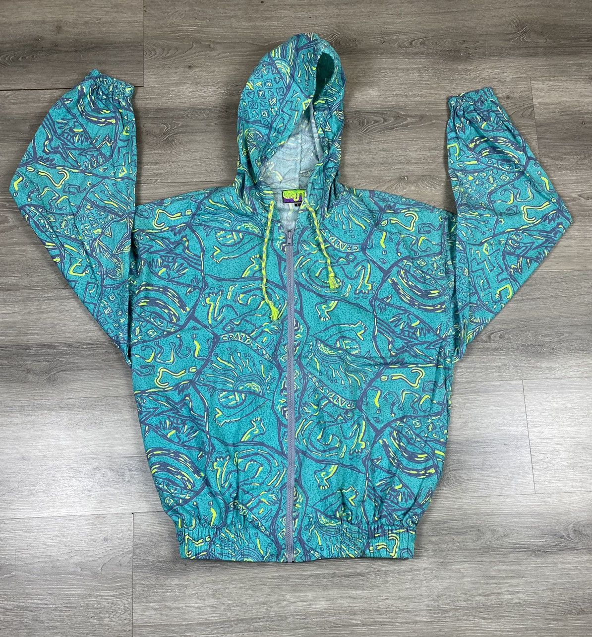 Vintage STEAL 🔥 Vintage Art Fullprint Sweater Zipper Hoodie cw21 Size US L / EU 52-54 / 3 - 1 Thumbnail