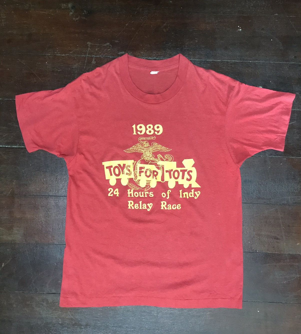 Vintage Vintage toys for tots 1989 by usmc printed tee Size US M / EU 48-50 / 2 - 8 Thumbnail