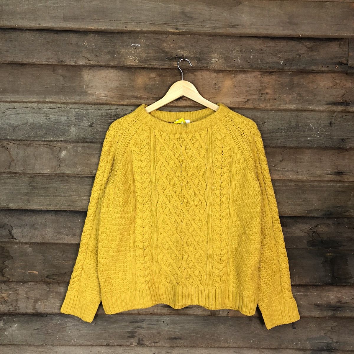 Global Work D Gu Japan Mustard Shag Shaggy Knitwear #c1146 Size US M / EU 48-50 / 2 - 3 Thumbnail
