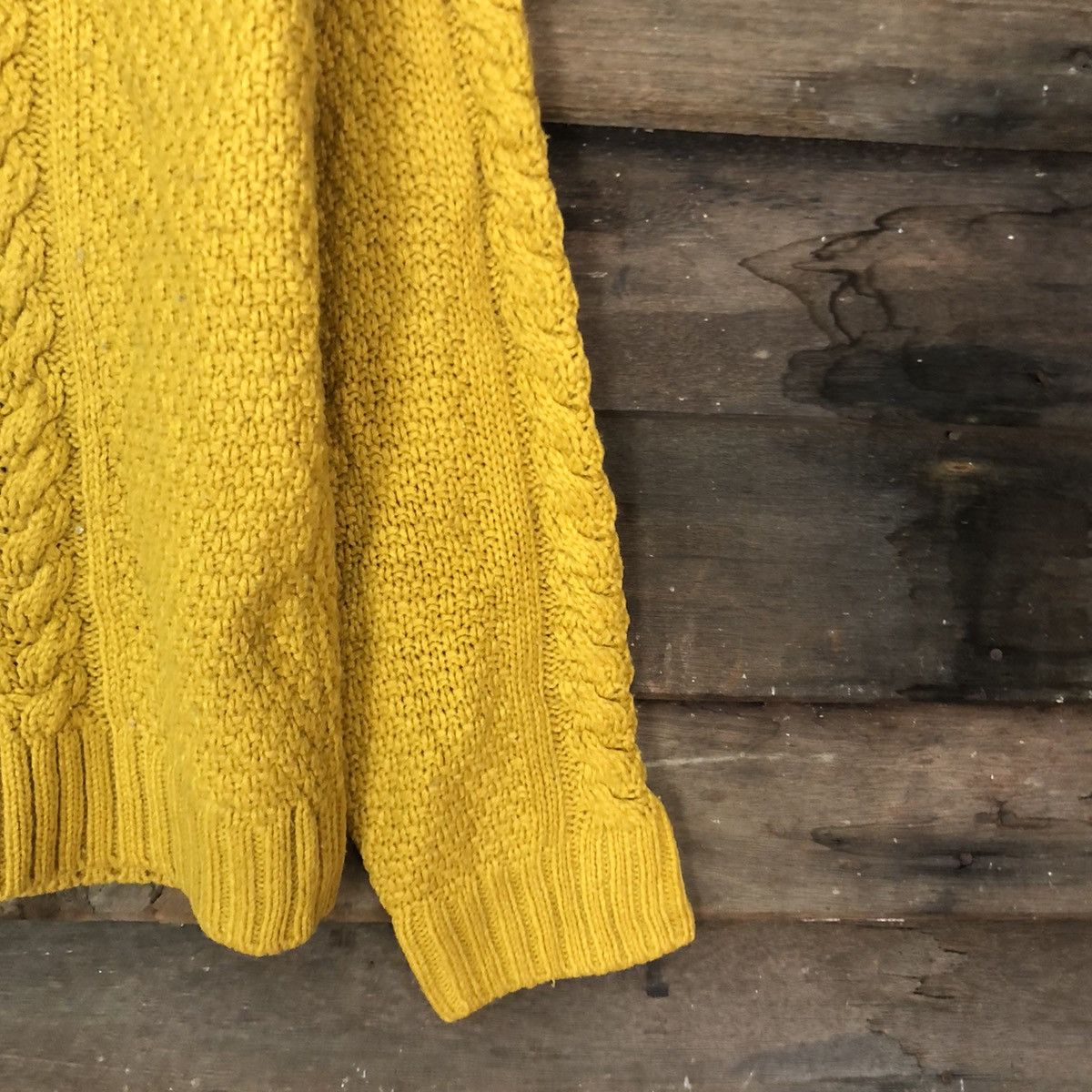 Global Work D Gu Japan Mustard Shag Shaggy Knitwear #c1146 Size US M / EU 48-50 / 2 - 4 Thumbnail