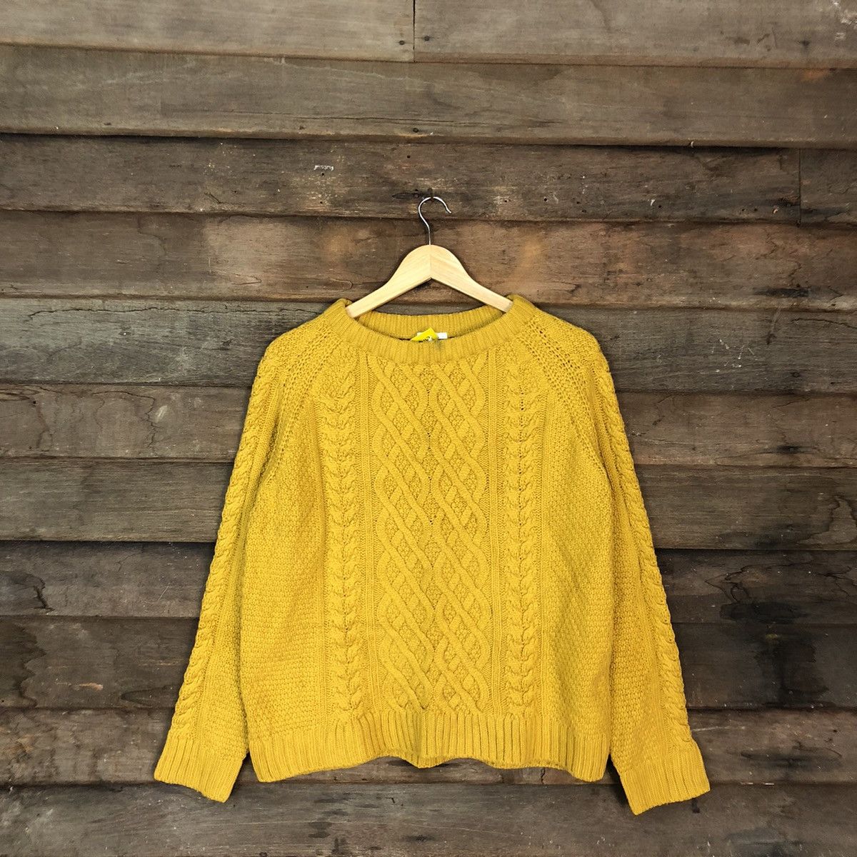Global Work D Gu Japan Mustard Shag Shaggy Knitwear #c1146 Size US M / EU 48-50 / 2 - 1 Thumbnail