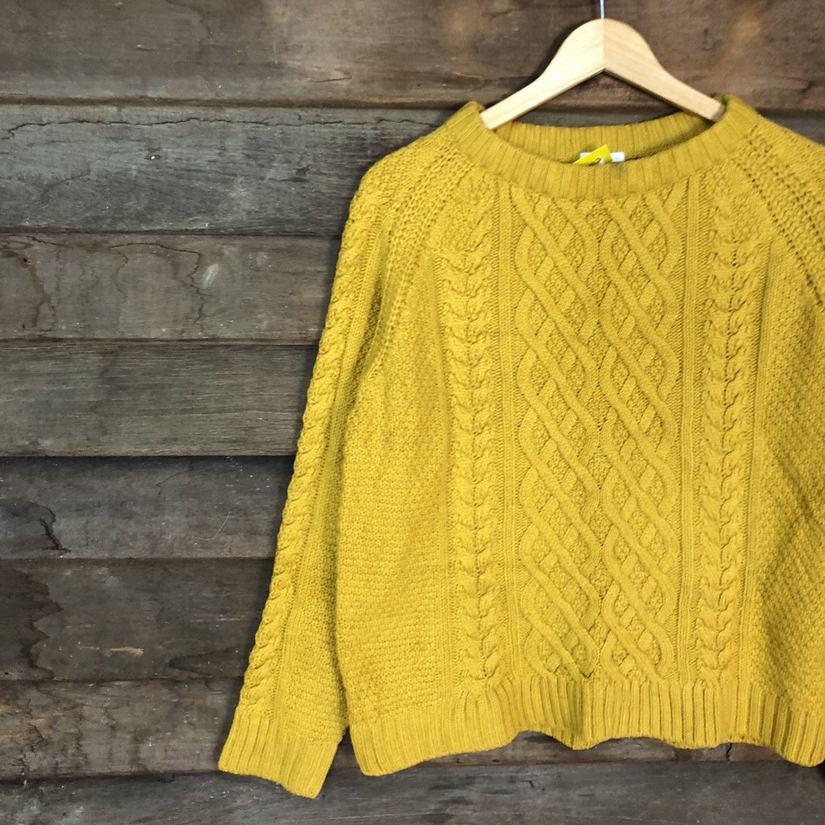 Global Work D Gu Japan Mustard Shag Shaggy Knitwear #c1146 Size US M / EU 48-50 / 2 - 7 Thumbnail