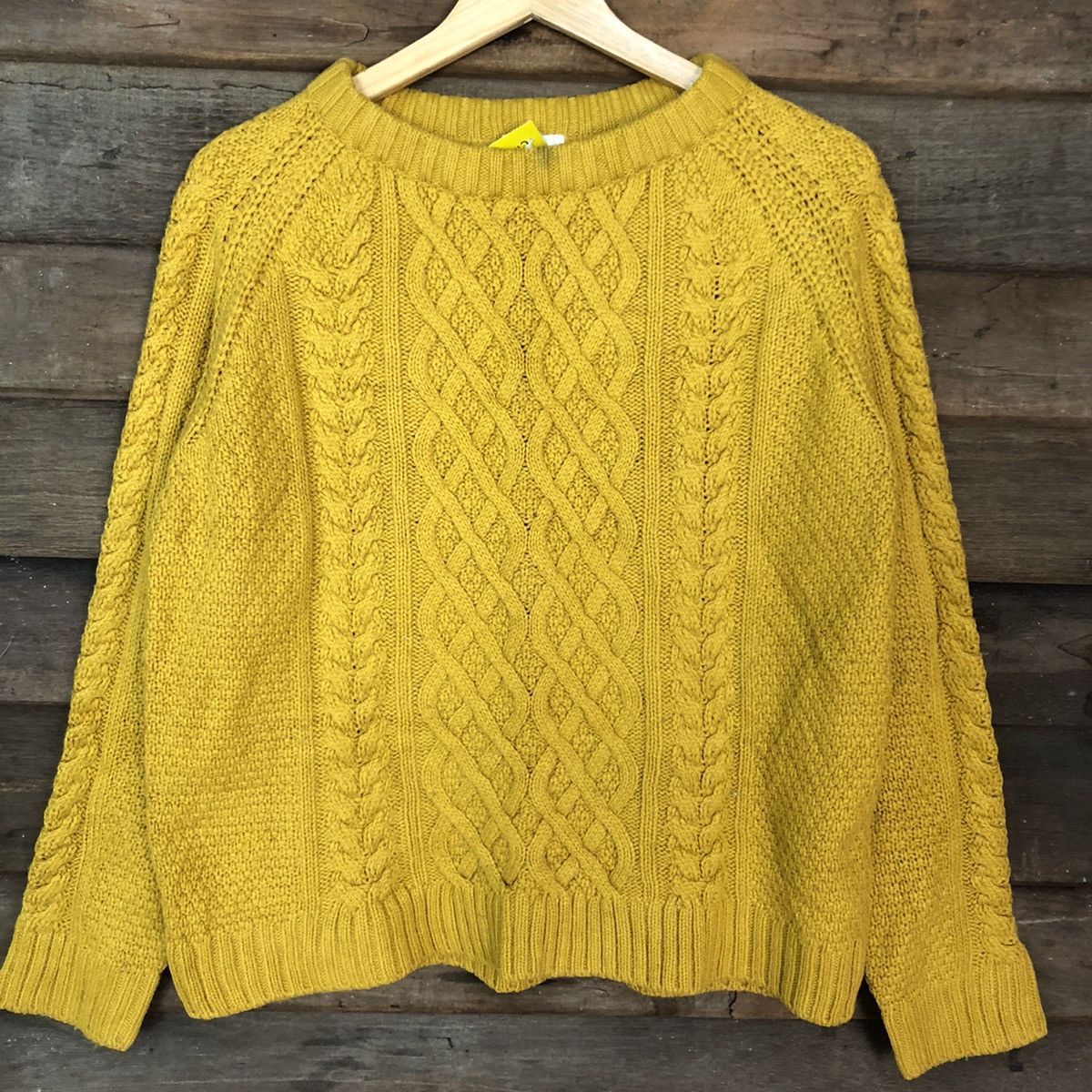 Global Work D Gu Japan Mustard Shag Shaggy Knitwear #c1146 Size US M / EU 48-50 / 2 - 8 Thumbnail