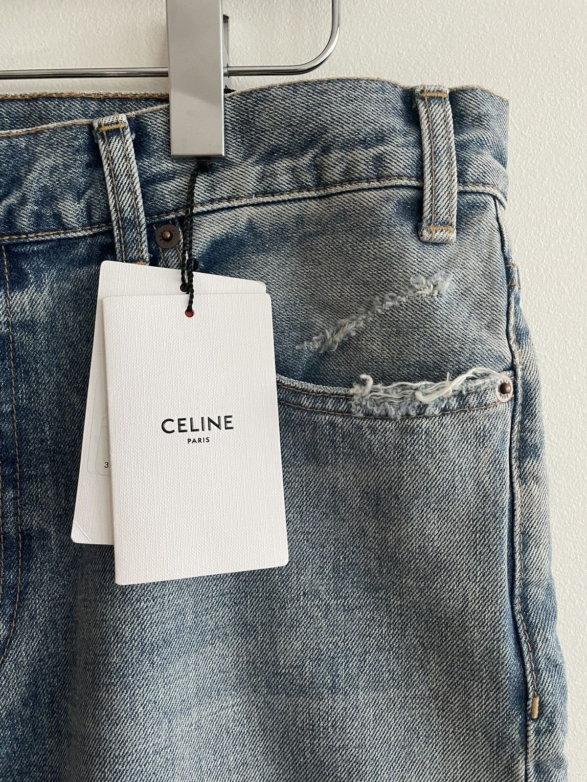 Celine × Hedi Slimane Extremely Rare Sold-out Brand NEW Celine Trash Crash Denim Size US 32 / EU 48 - 20 Thumbnail