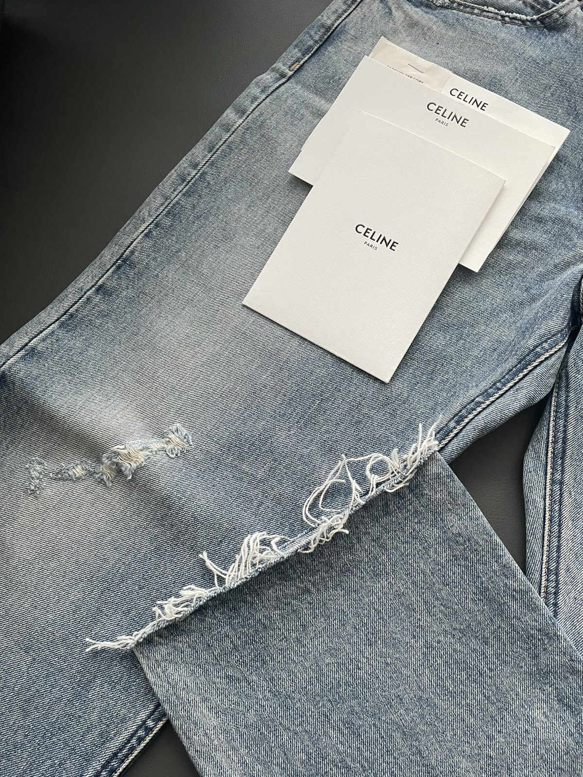 Celine × Hedi Slimane Extremely Rare Sold-out Brand NEW Celine Trash Crash Denim Size US 32 / EU 48 - 16 Thumbnail
