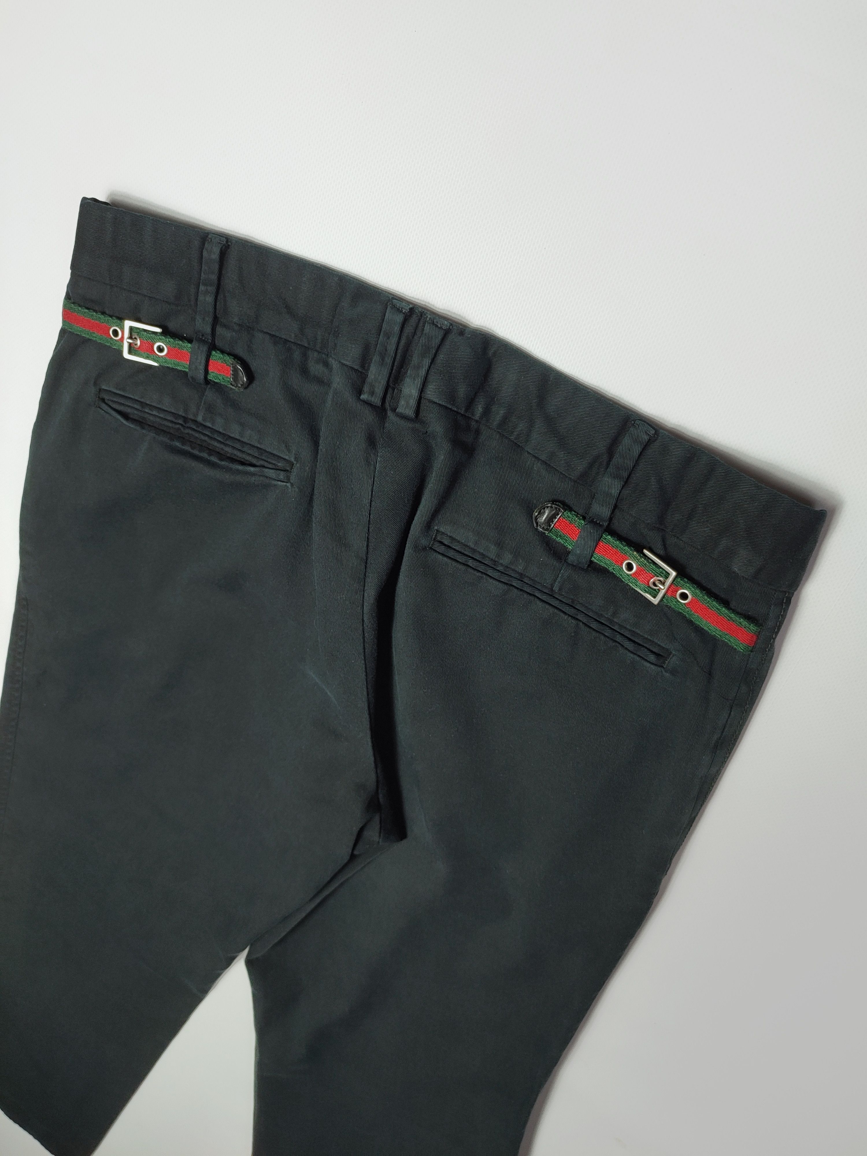 image of 90's Gucci Tom Ford Belted Trousers Pants in Black, Men's (Size 30)