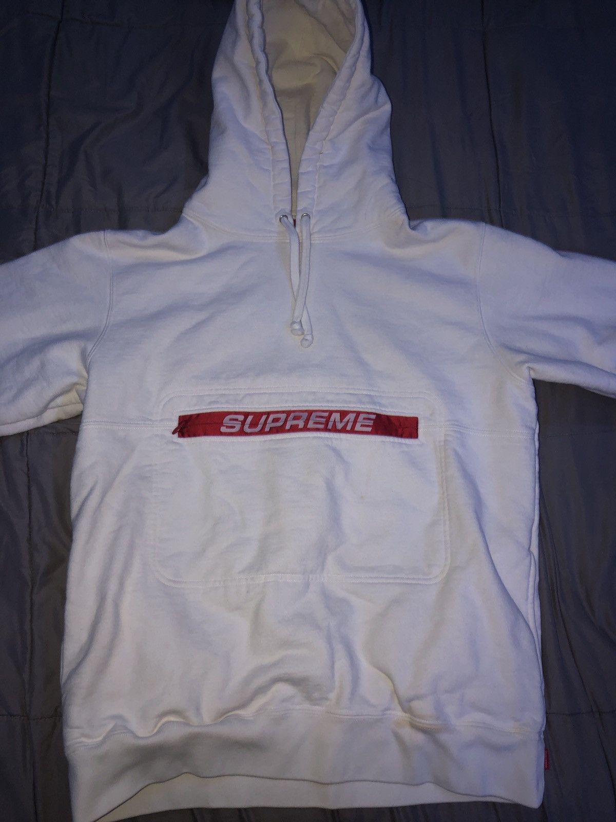 Supreme Supreme Zip Pouch White Hoodie | Grailed