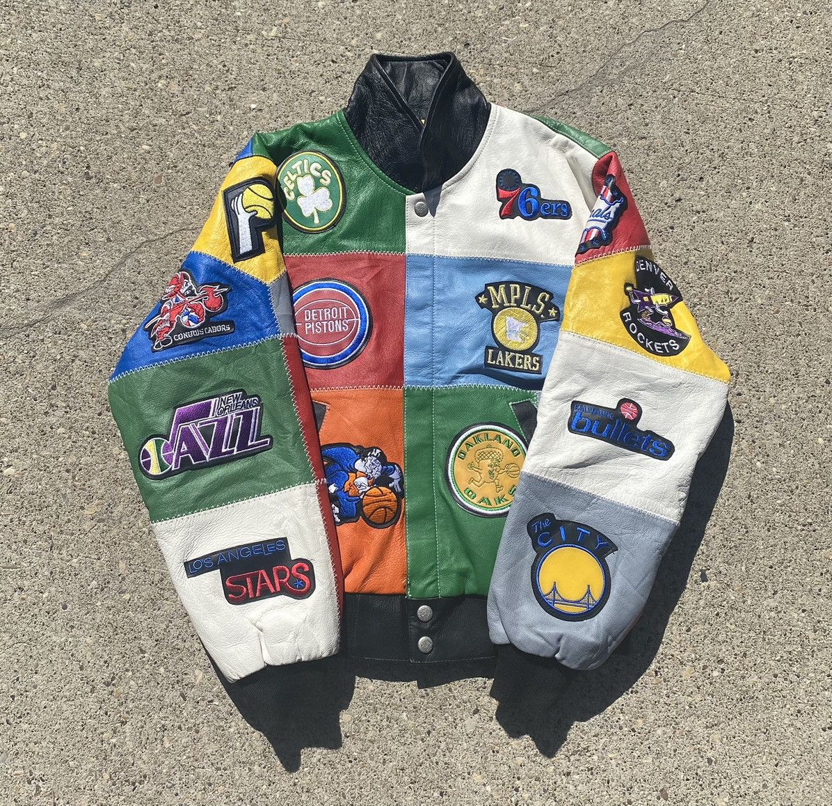 Jeff Hamilton All NBA team Leather jacket . Vintage teams
