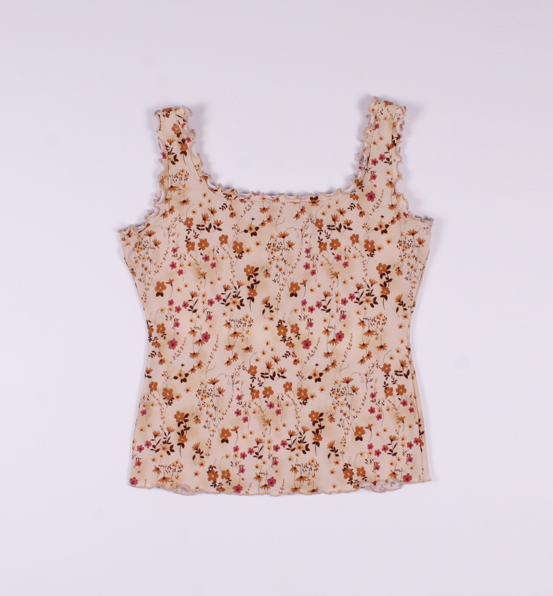 Vintage Vintage Y2K Cute Fishbone Flower Print Mesh Top Size M / US 6-8 / IT 42-44 - 8 Thumbnail