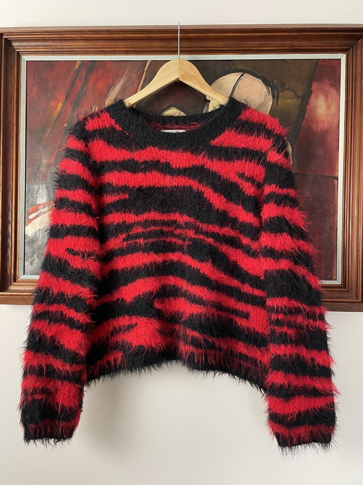 Rare Oversize Boxy Fit Rare Kurt Cobain Vibe Knit Sweater Striped Grailed