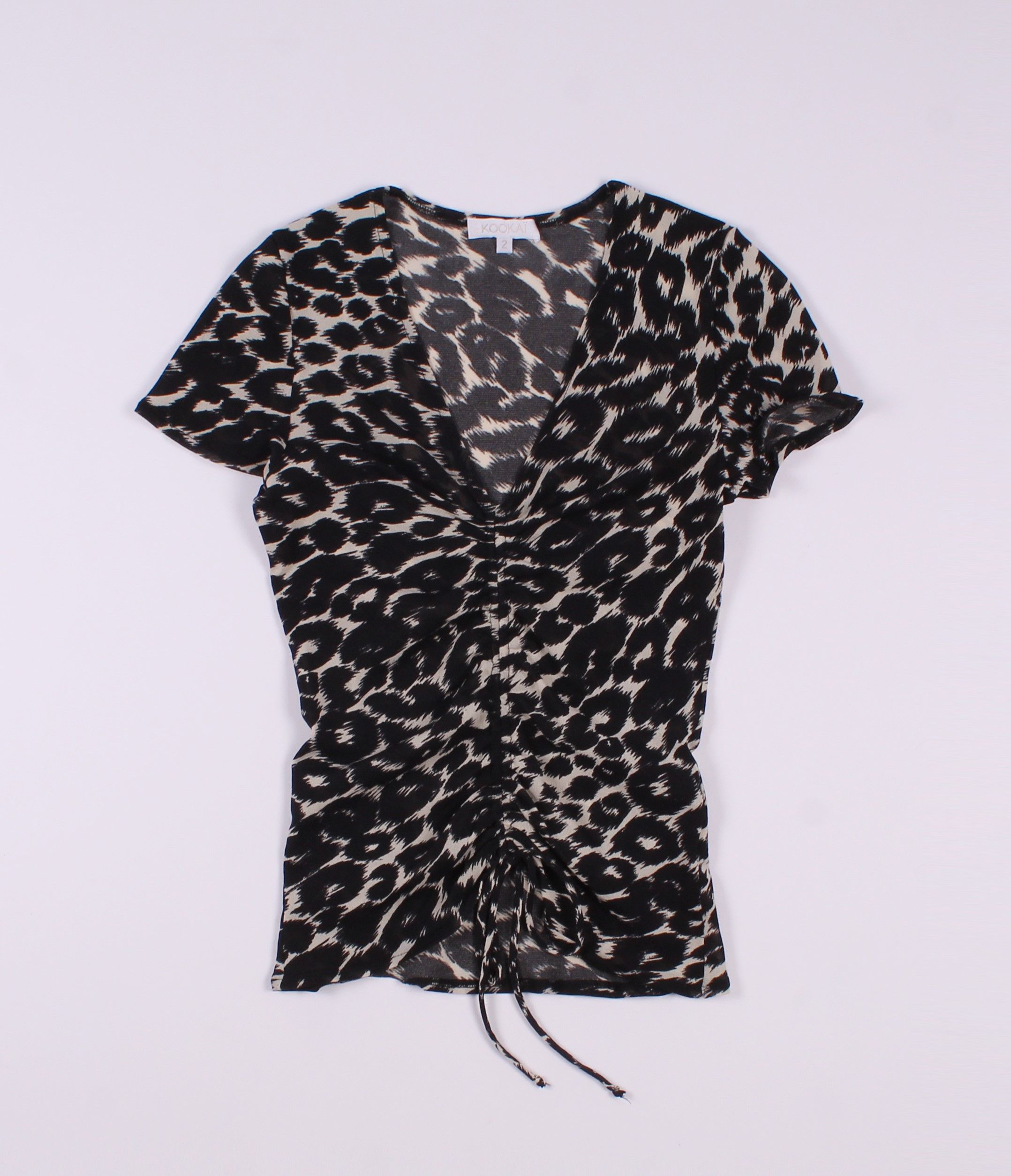 Vintage Vintage KOOKAI Y2K Leopard Print Mesh Top Size S / US 4 / IT 40 - 4 Thumbnail