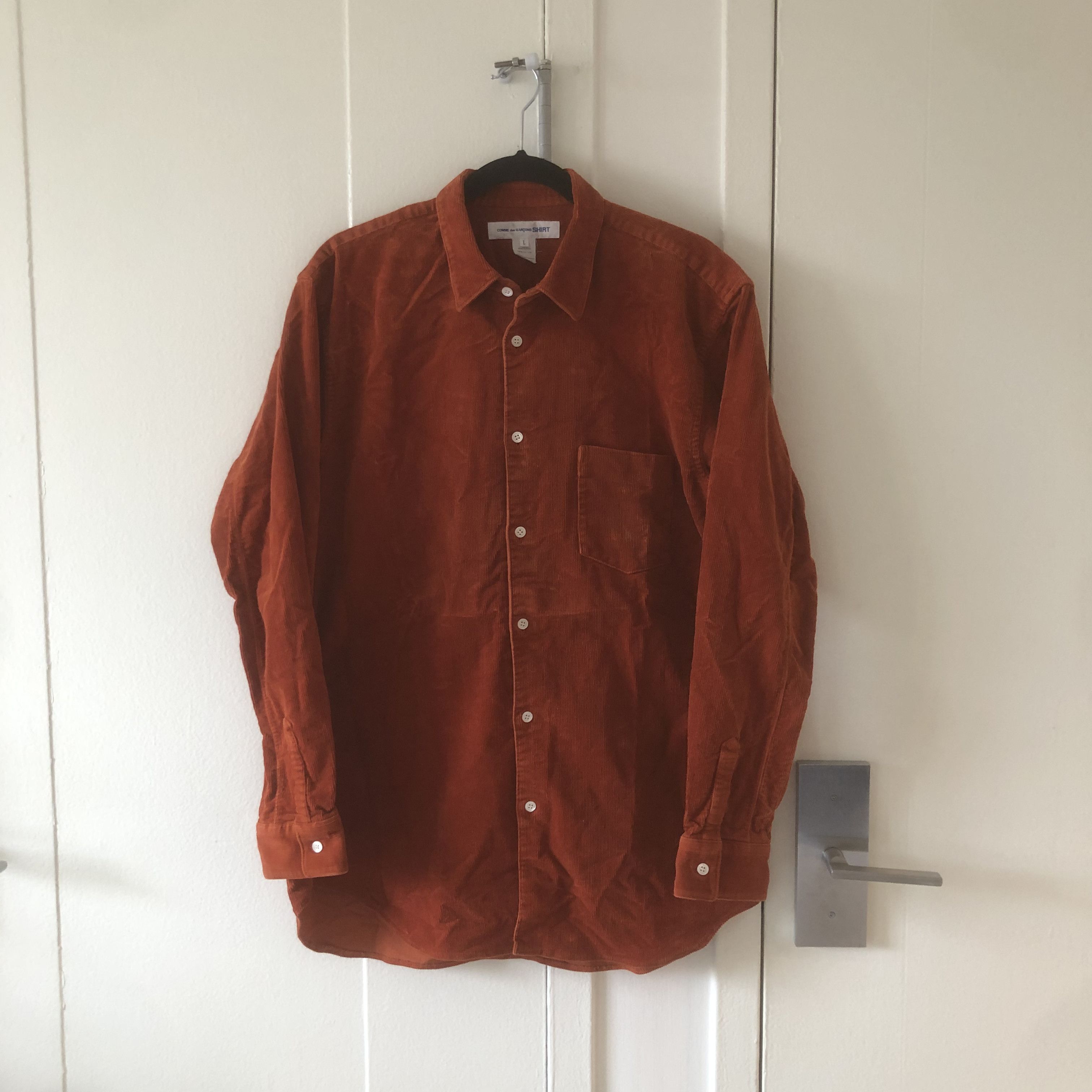 image of Comme Des Garcons x Comme Des Garcons Shirt Comme Des Garcon Shirt Corduroy Shirt in Burnt Orange (