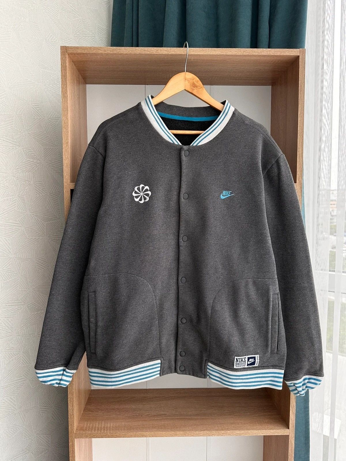 Vintage Nike ACG Logo Grey Bomber Jacket