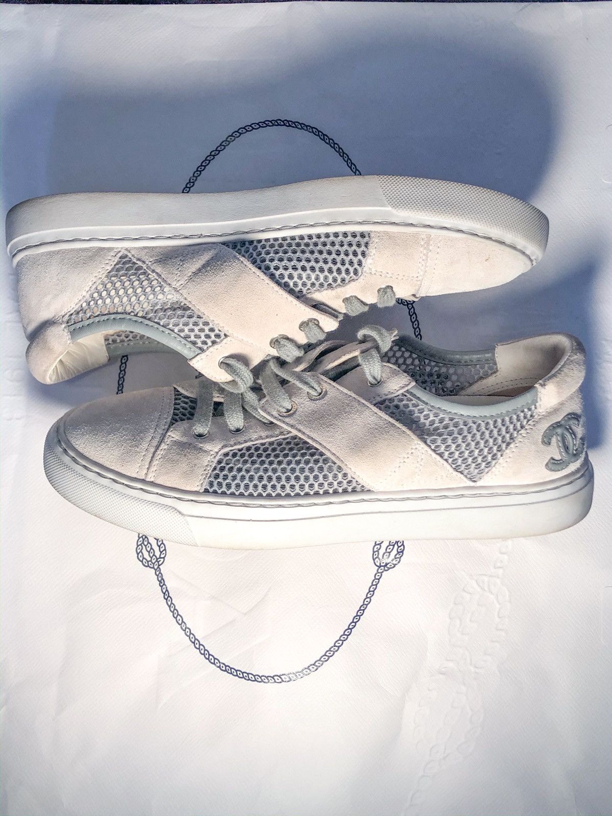 Chanel Chanel Fabric Mesh Suede Calfskin CC Sneakers SIZE 36 Size US 6 / IT 36 - 4 Thumbnail