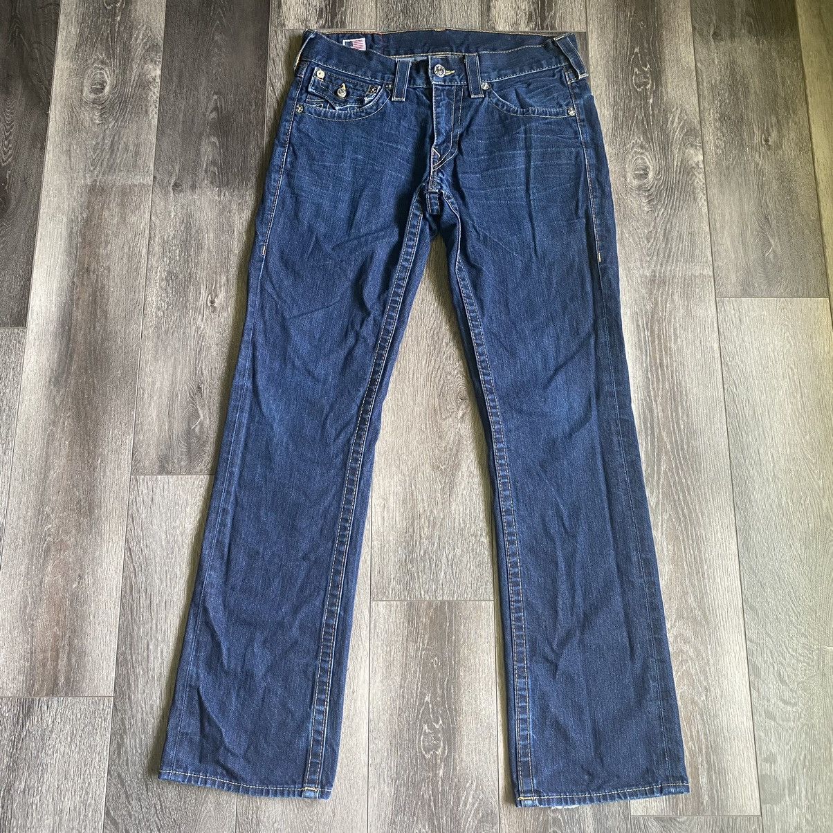True Religion Vintage Y2K True Religion Ricky Stitch Straight Jeans 32x34 Size US 32 / EU 48 - 3 Thumbnail