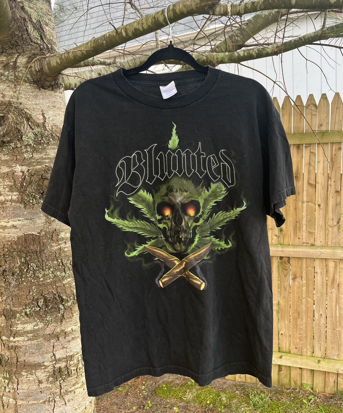 image of Band Tees x Rock Tees Vintage 90’S Blunted 420 Tee in Black, Men's (Size Large)