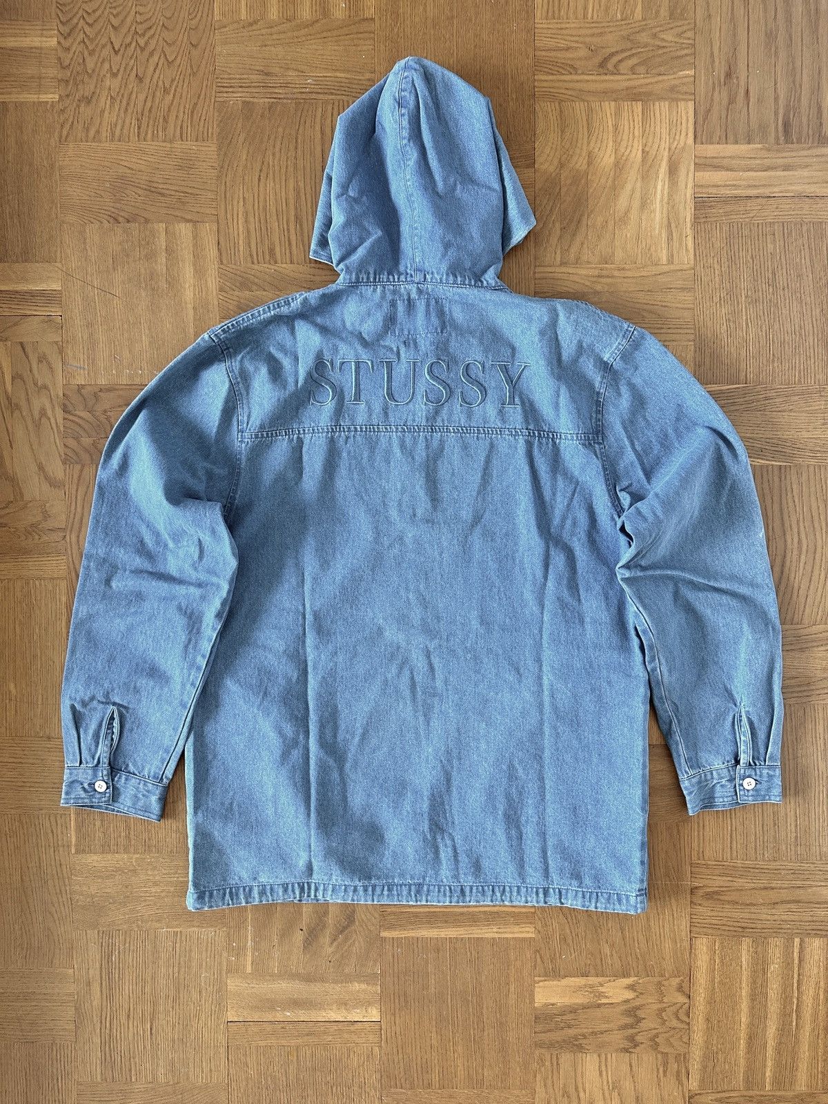 Stussy Stussy hooded denim anorak jacket S/S16 Size US L / EU 52-54 / 3 - 3 Thumbnail