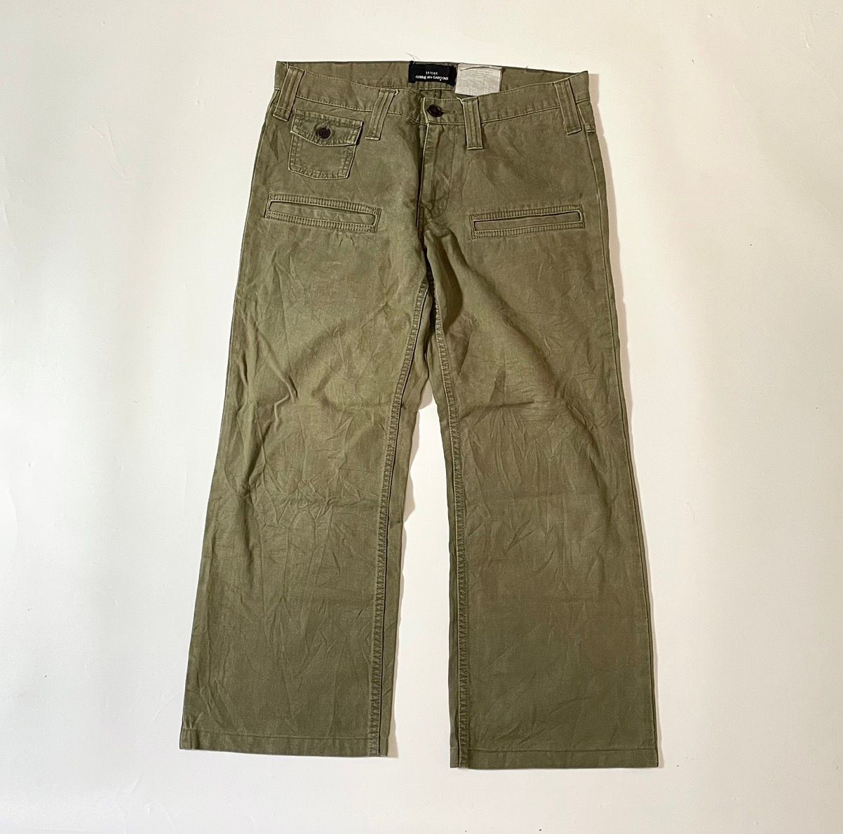 Pre-owned Comme Des Garcons X Comme Des Garcons Homme Tricot Cdg Ad2007 Multipockets Military Trousers In Miltary Green