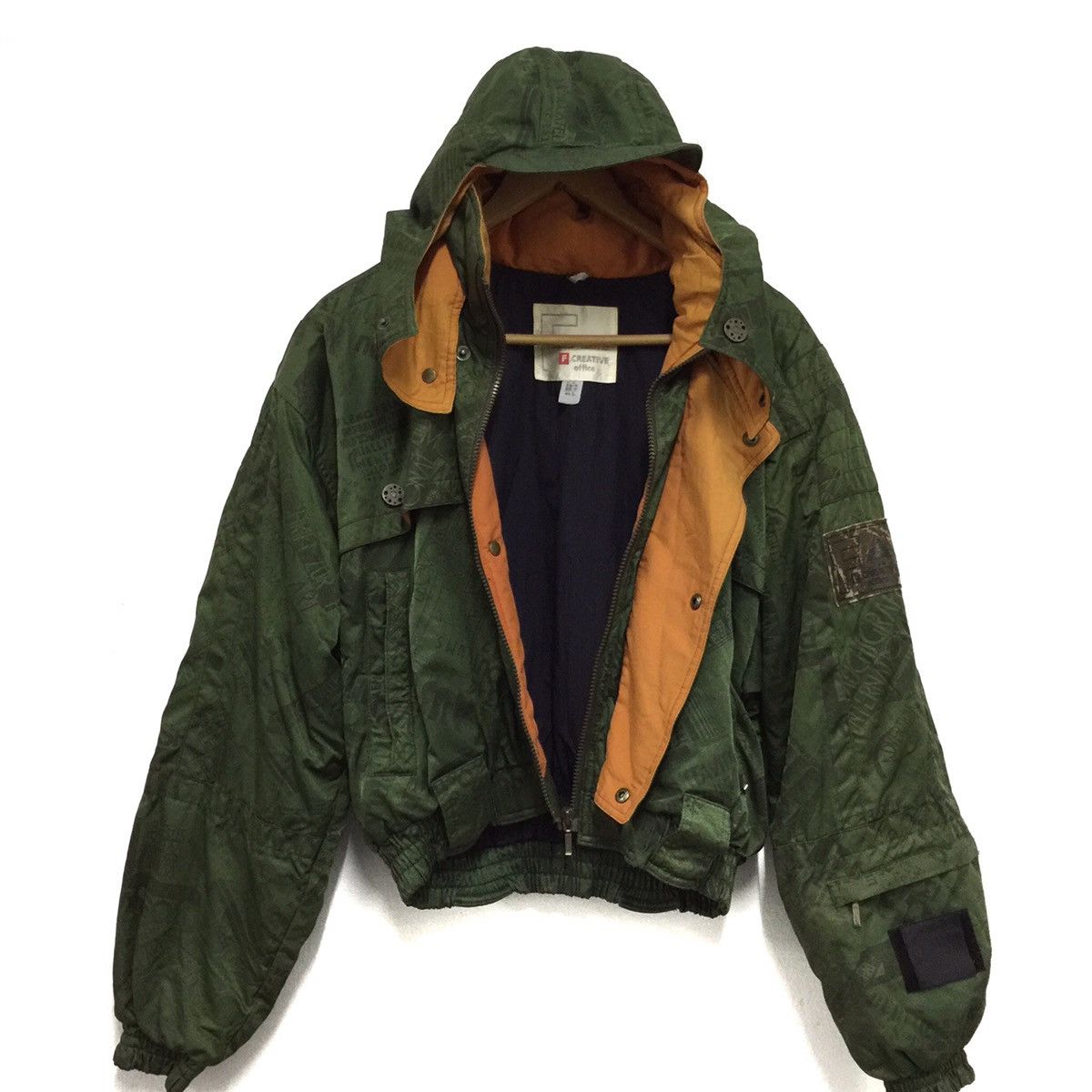 ‼️Rare‼️ Jacket hooded cap military colour made in Japan
