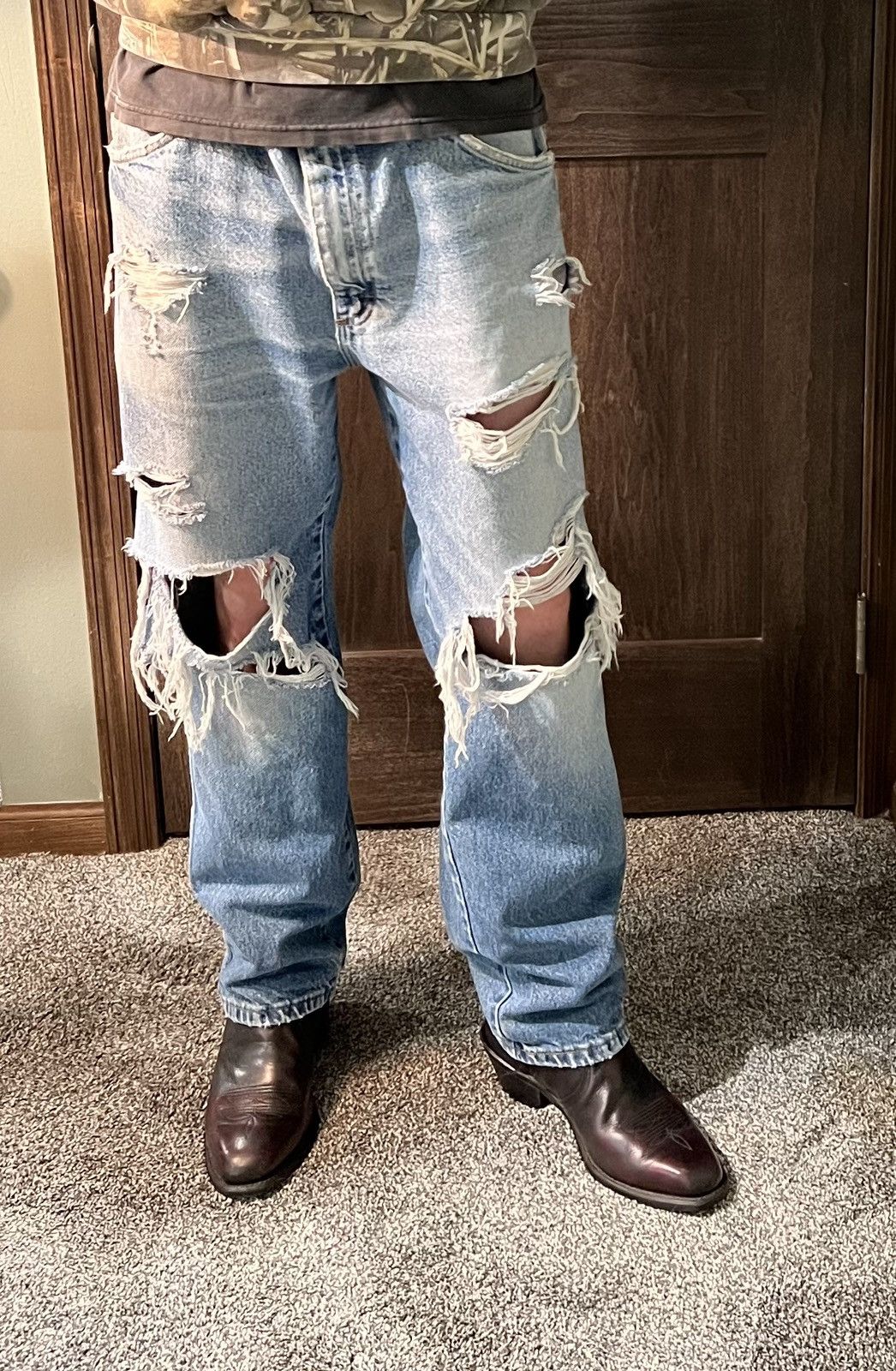 Japanese Brand × Vintage Distressed Denim 36x30 Size US 36 / EU 52 - 3 Thumbnail