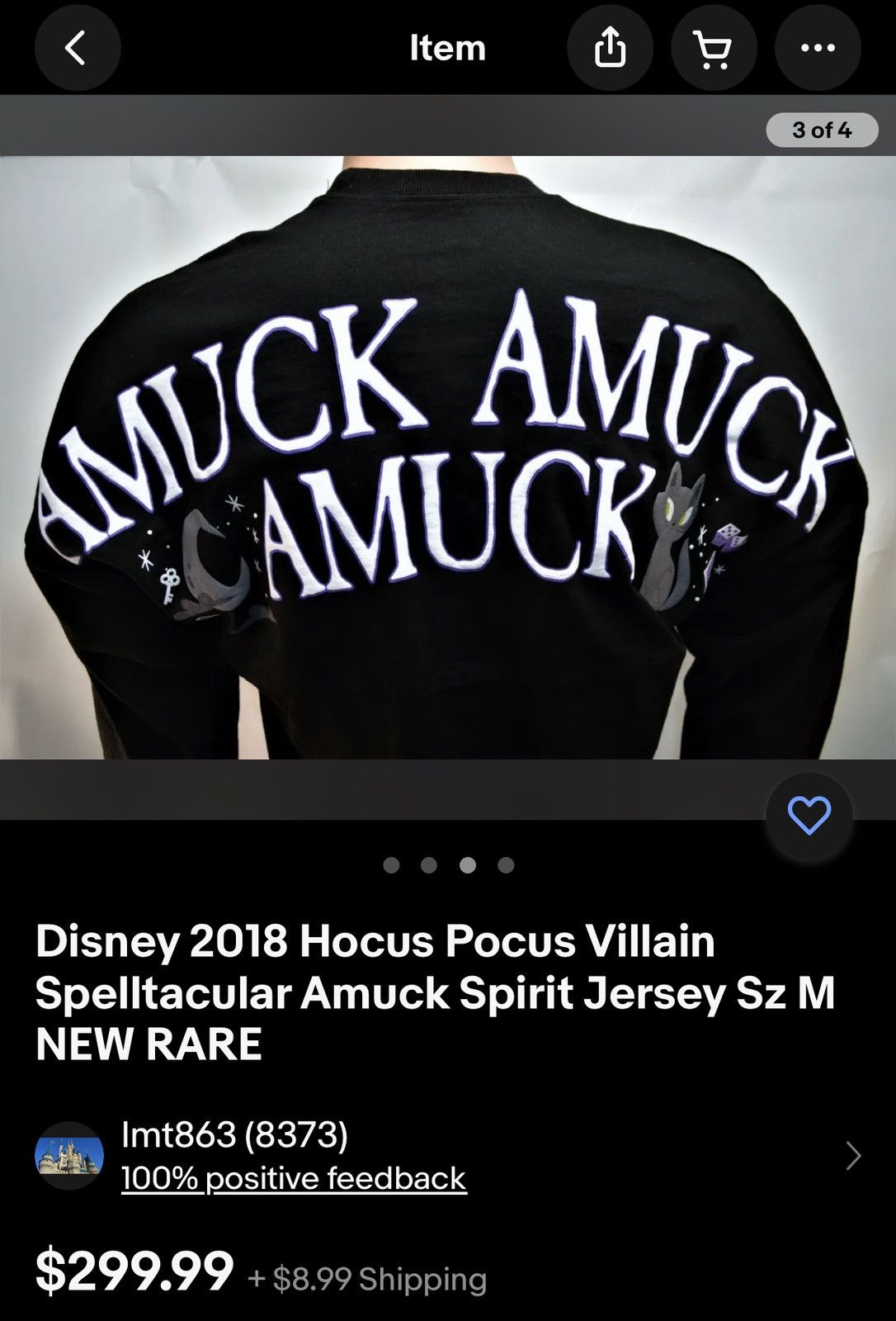 Disney Vintage Disney Hocus Pocus Villain Amuck Spirit Jersey 2018 Size US L / EU 52-54 / 3 - 3 Thumbnail