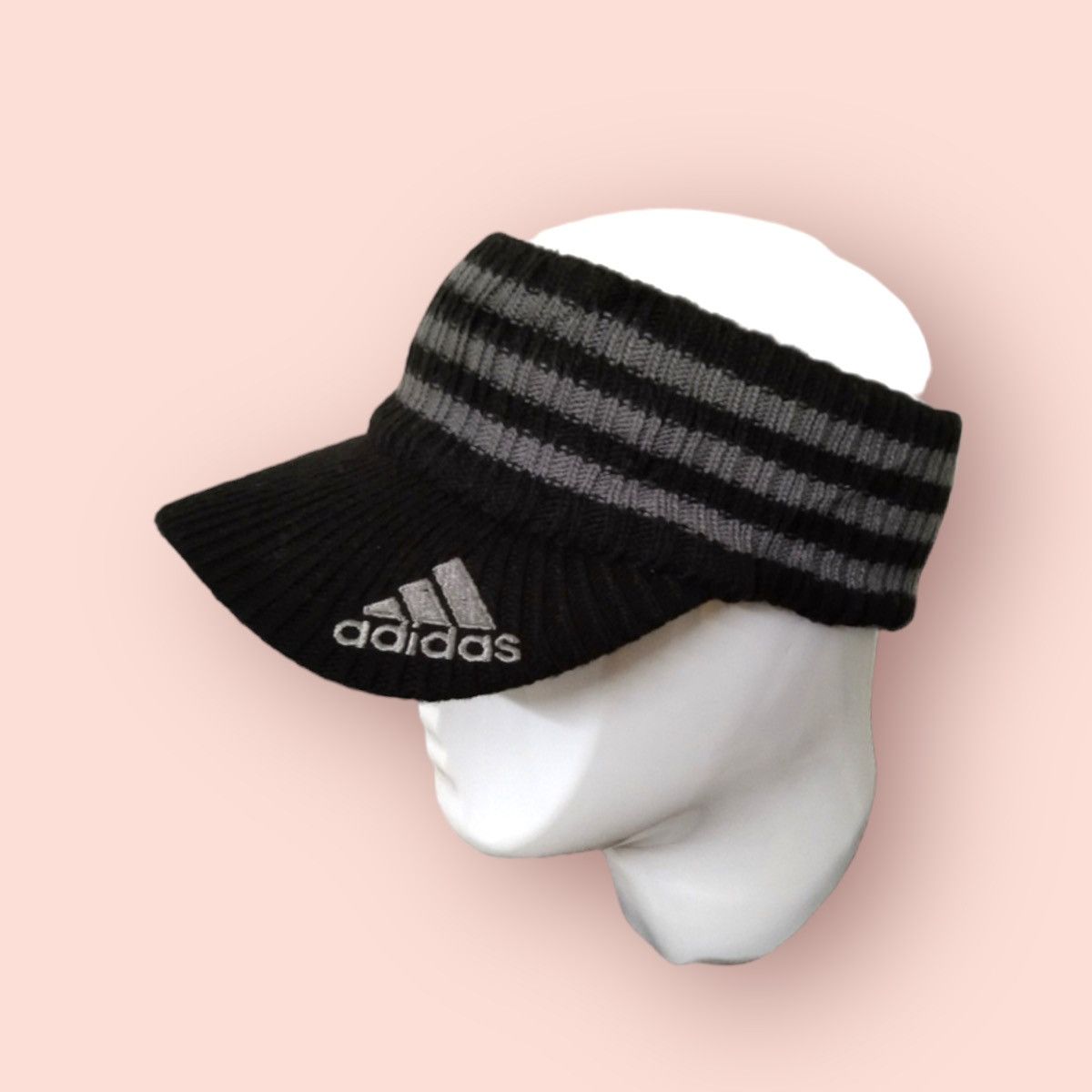 image of Adidas Golf Knitted Shades/ Half Cap/ Visor Hat in Black/Grey, Men's