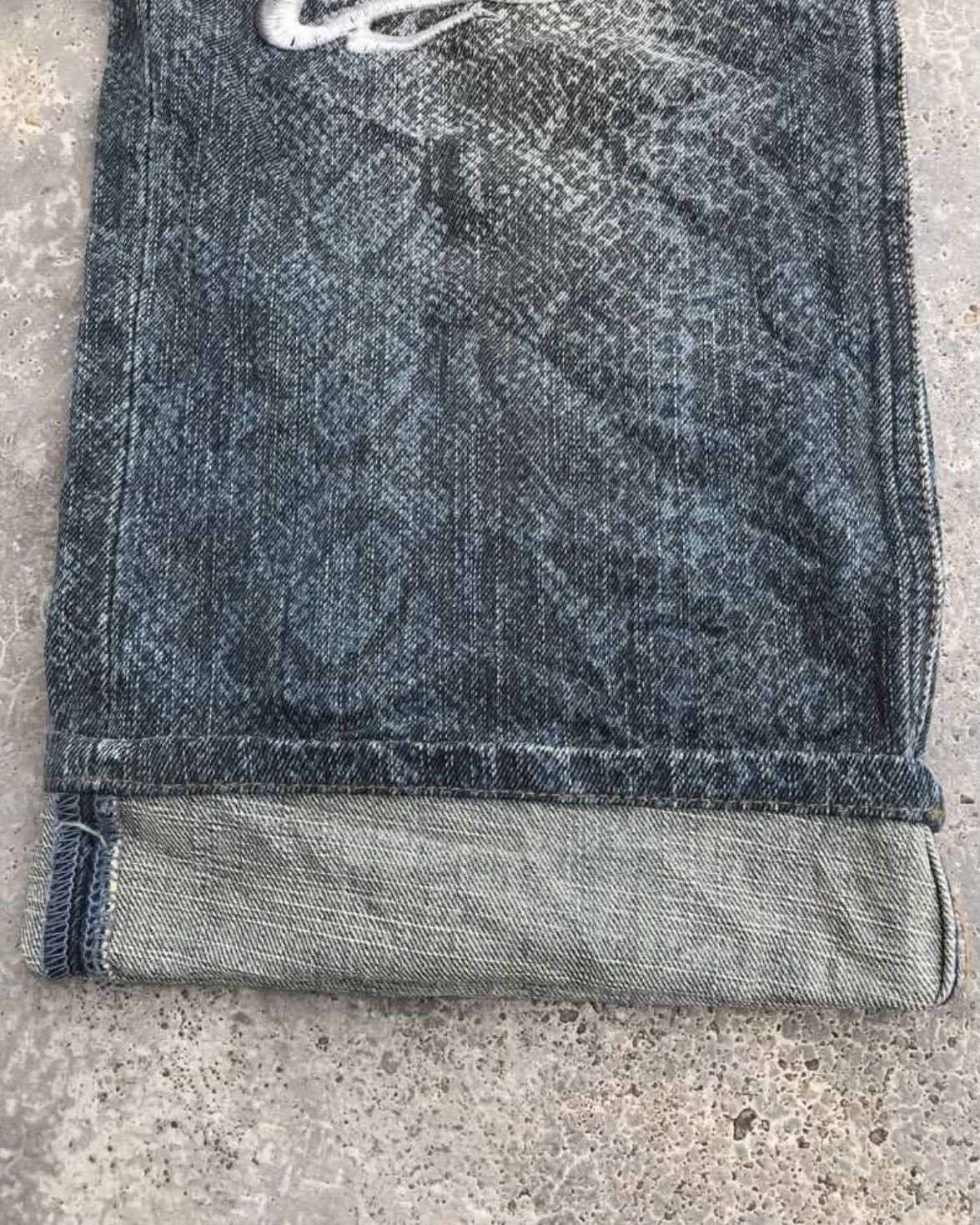 Japanese Brand Karakuri Dragon Embroidered Snake Skin Denim Size US 31 - 7 Thumbnail