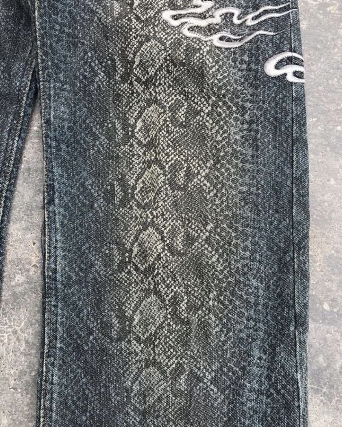 Japanese Brand Karakuri Dragon Embroidered Snake Skin Denim Size US 31 - 6 Thumbnail