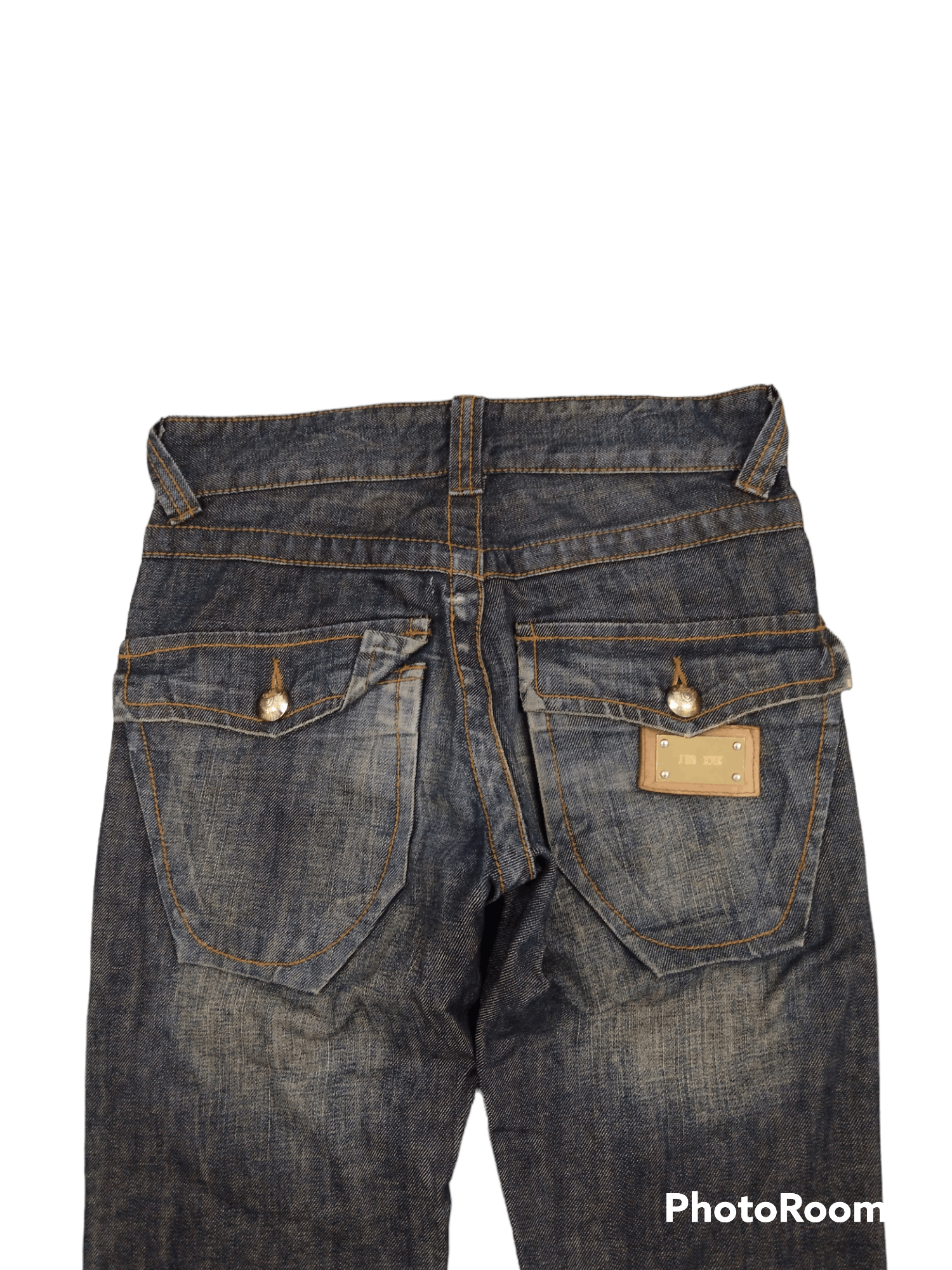 JUN MEN FLARE TWIST🔥JUNMEN DISTRESSED DENIM PANTS Size US 27 - 4 Thumbnail