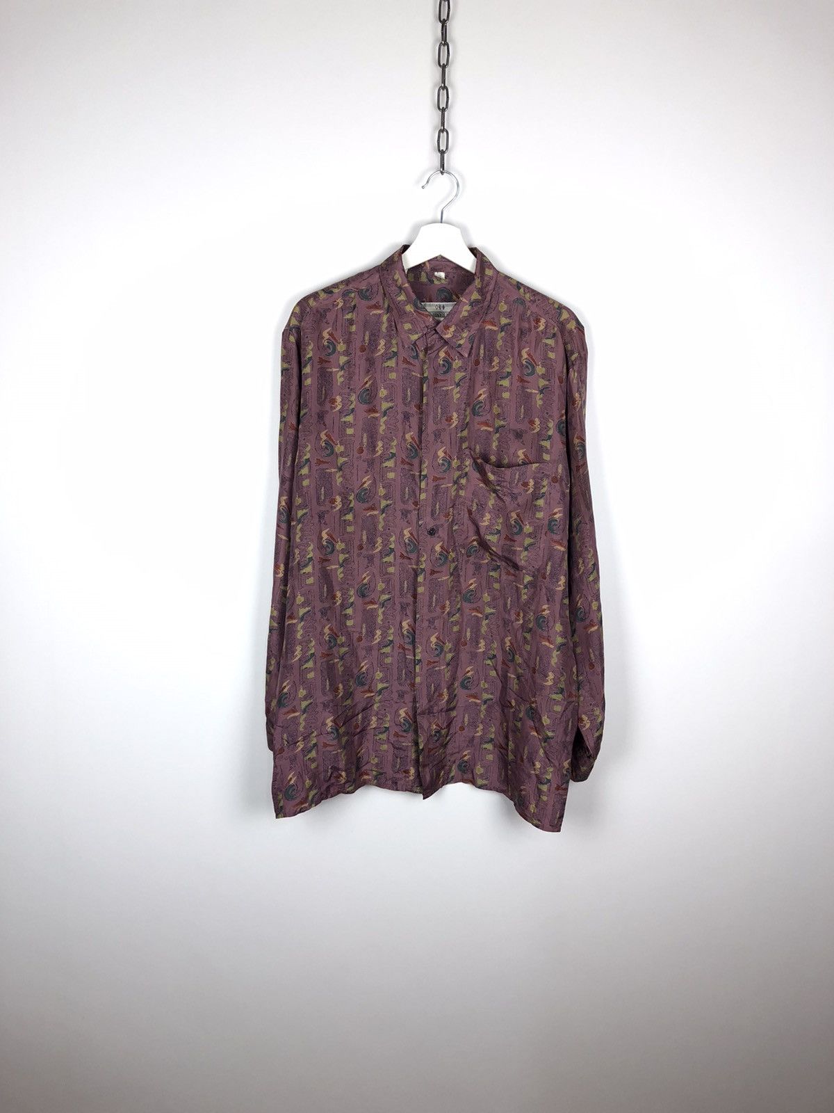 Vintage 80's Vintage Tom Hanbury Retro Silk Shirt Ornament | Grailed