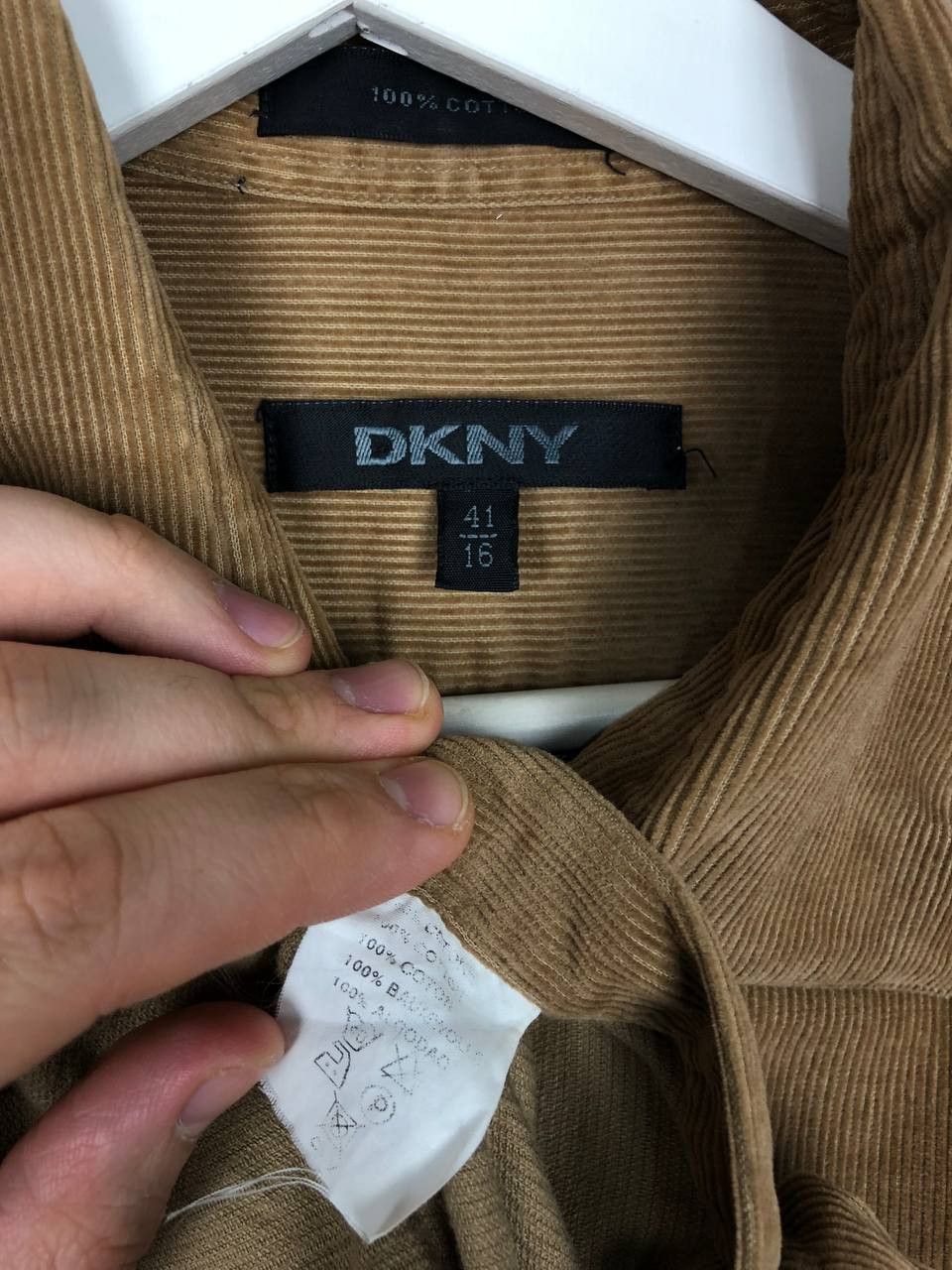 DKNY DKNY Corduroy Casual Shirt Brown size M Size US M / EU 48-50 / 2 - 7 Thumbnail