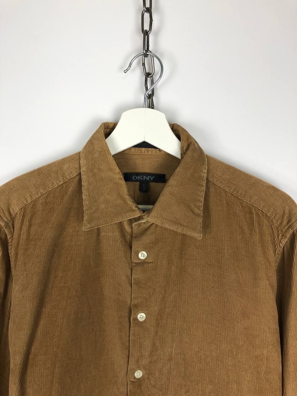 DKNY DKNY Corduroy Casual Shirt Brown size M Size US M / EU 48-50 / 2 - 2 Thumbnail